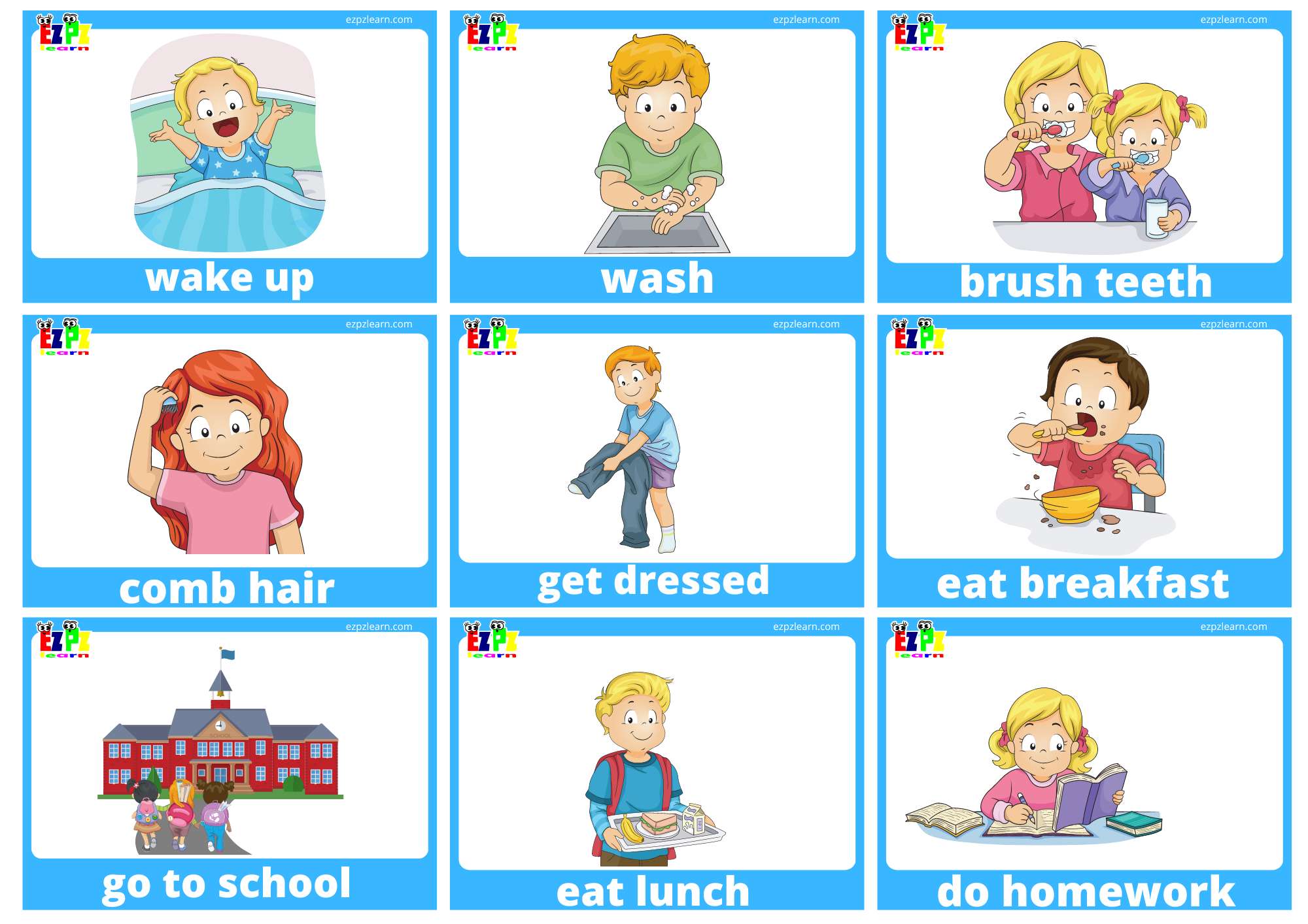 Daily Routine Words Meaning